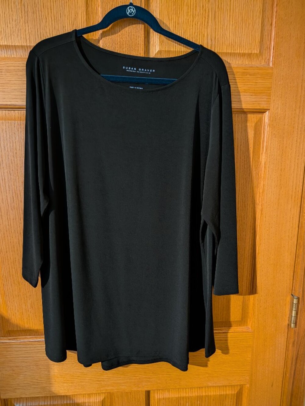 Susan Graver 3/4 Sleeve Liquid Knit Top